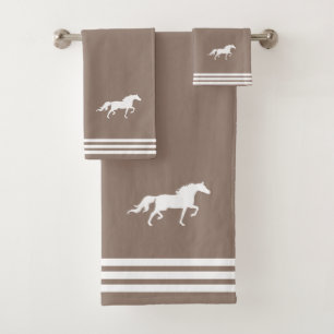 Cheval blanc personnalisé et trois bandes sur beig