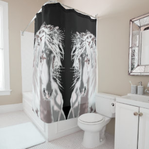 Cheval blanc Rideau de douche noir Choisir la coul