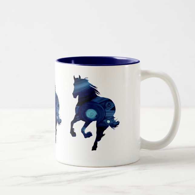 Cheval bleu Mug à deux tons (Droit)