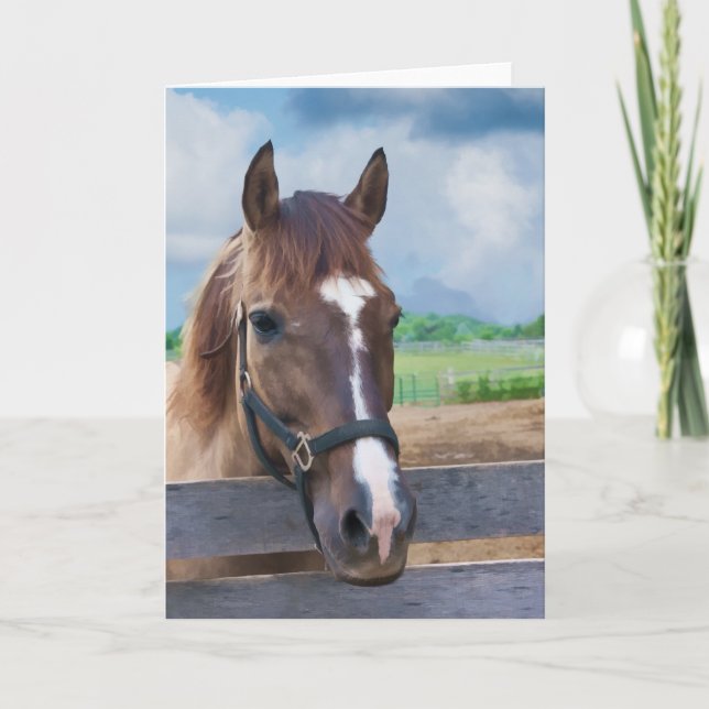 Cheval Brown avec Bridle Note ou Carte de voeux (Devant)