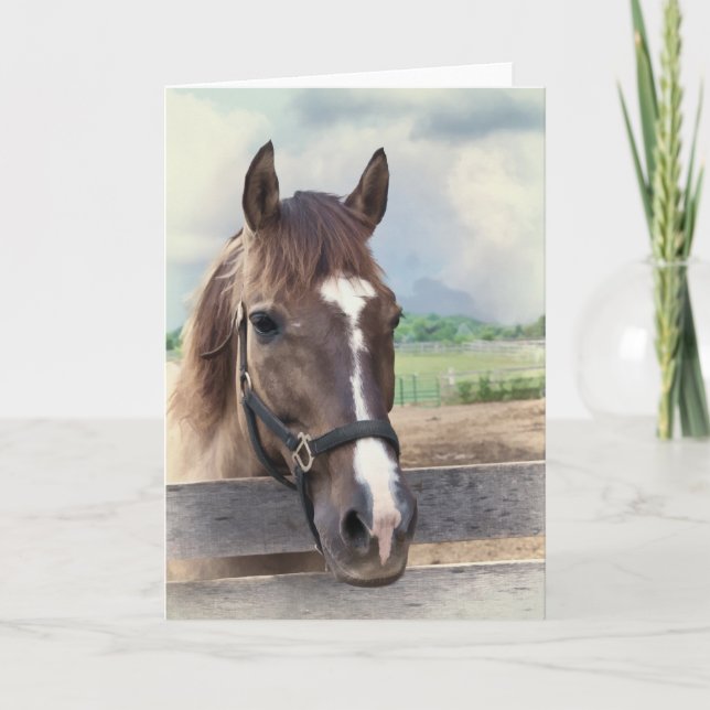 Cheval Brown avec Bridle Note ou Carte de voeux (Devant)