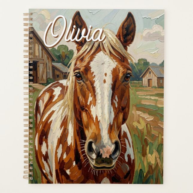 Cheval Brun et Blanc Personnalisé (Devant)