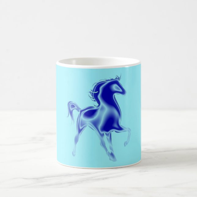 Cheval Café Mug Bleu ou Choisir la couleur (Centre)