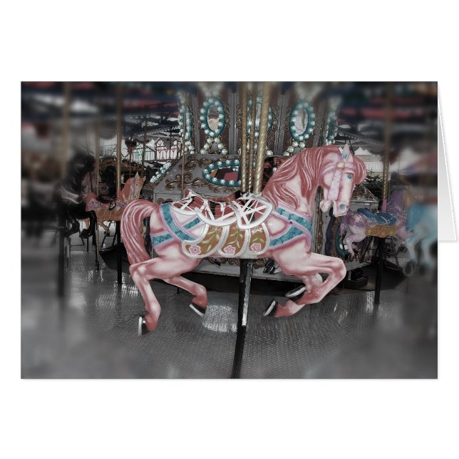 Cheval carrousel rose (Devant horizontal)