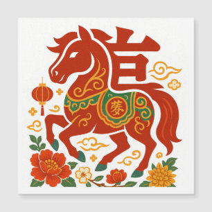 Cheval chanceux rouge chinois 2026