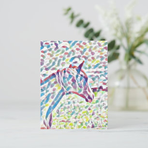 Cheval Couleurs De Vie, Carte Postale
