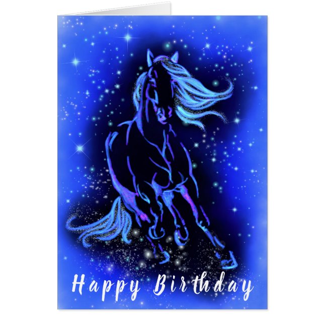 Cheval Courant À La Carte De Nuit Bleue Bleu Lune (Devant)
