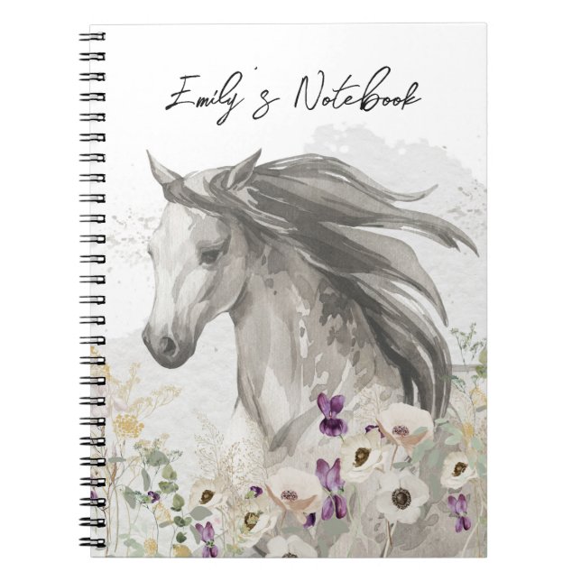 Cheval courant dans le Carnet Flower Field (Devant)