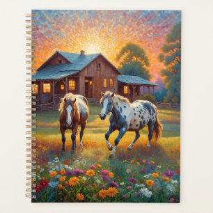 Cheval dans la prairie de fleurs sauvages de la fe