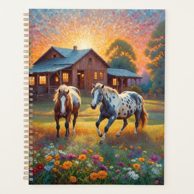 Cheval dans la prairie de fleurs sauvages de la fe (Devant)
