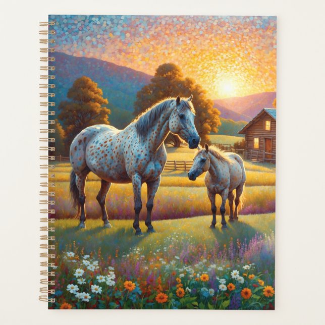 Cheval dans la prairie de fleurs sauvages de la fe (Devant)