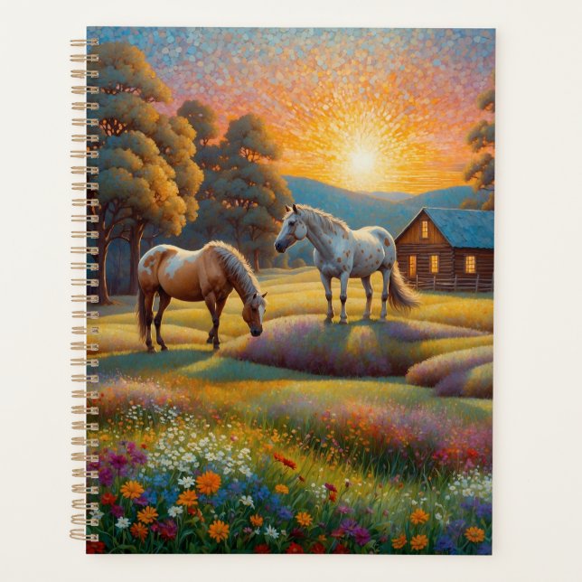 Cheval dans la prairie de fleurs sauvages de la fe (Devant)