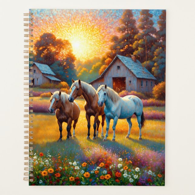 Cheval dans la prairie de fleurs sauvages de la fe (Devant)