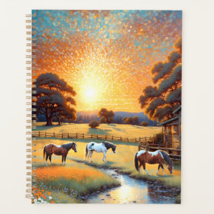Cheval dans prairie fleurie sauvage de la ferme