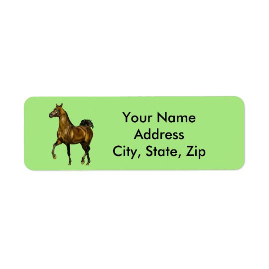 Cheval d'Arabe de baie Étiquette D’adresse Retour