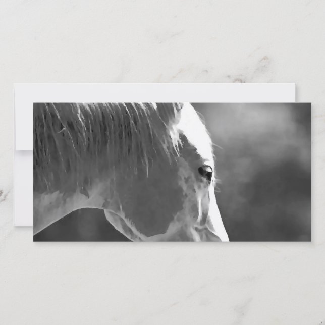 Cheval d'art pop noir et blanc (Devant)