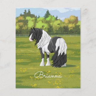 Cheval d'attelage de la bandelette tzigane noire d
