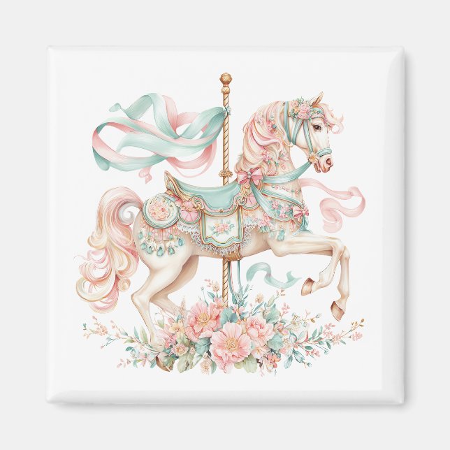 Cheval de carrousel aimant   (Devant)