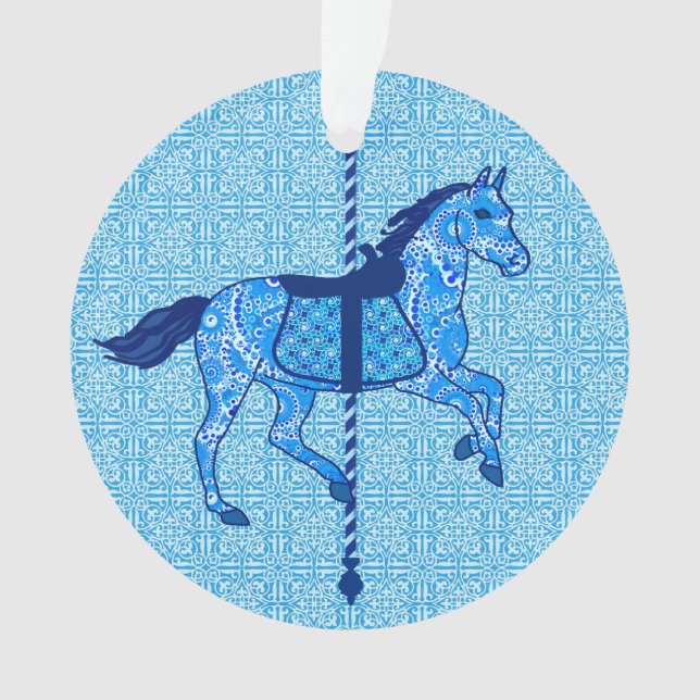 Cheval de carrousel - Cobalt et Sky Blue (devant)
