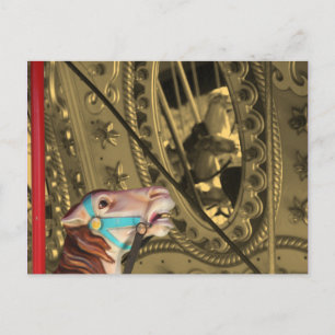 Cheval de carrousel sur la carte postale de sépia