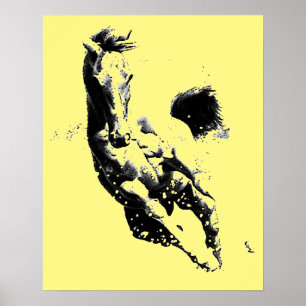 Cheval de course Artiste Poster Jaune Imprimer