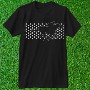 Cheval de course gagnant sur T-shirt Pois