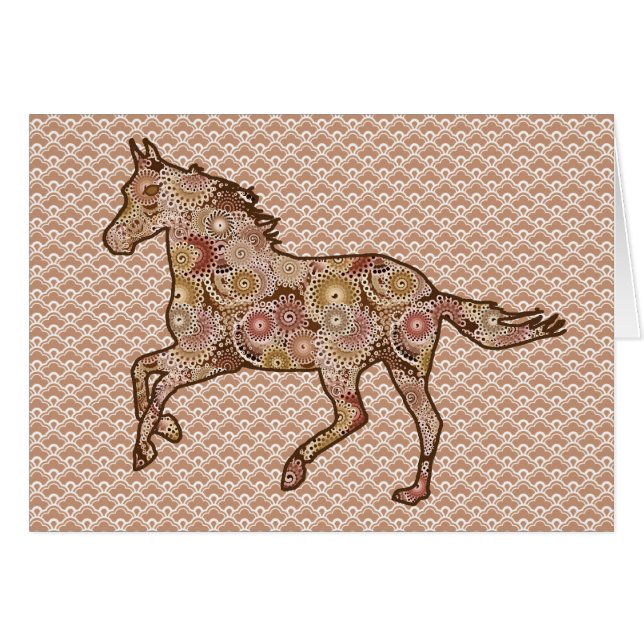 Cheval de course Silhouette, Brown, Tan et crème (Devant Horizontal)