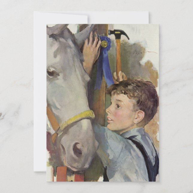 Cheval de course vintage, gagnant du Ruban Bleu av (Devant)