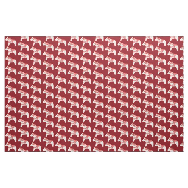 Cheval de Dala rouge et blanc tissu (Yard)