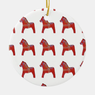 Cheval de Dala rouge ornement