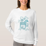Cheval de Dala suédois T-shirt vert et blanc<br><div class="desc">Illustration traditionnelle suédoise Dala Horse en vert turquoise. Parfait pour les Vikings.</div>
