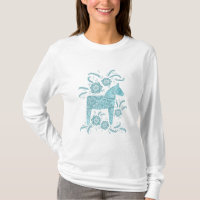 Cheval de Dala suédois T-shirt vert et blanc