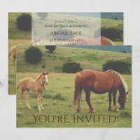Cheval de jument et de poulain Invitation Baby sho