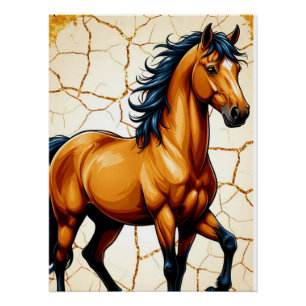 Cheval de Luxe Étalon Élégant Affiches et Tableaux