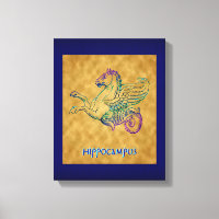 Cheval de mer grec Vintage Art Enveloppé Toile