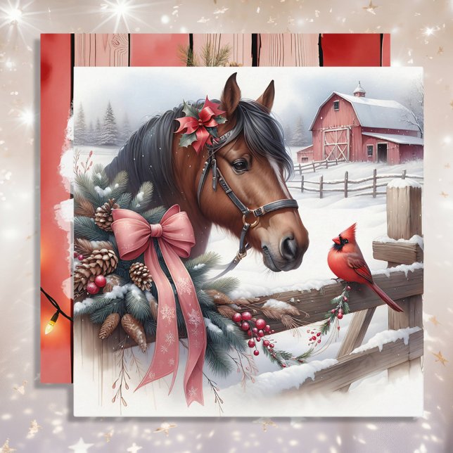 Cheval de Noël Brown et Cardinal Personnalisé (Créateur téléchargé)
