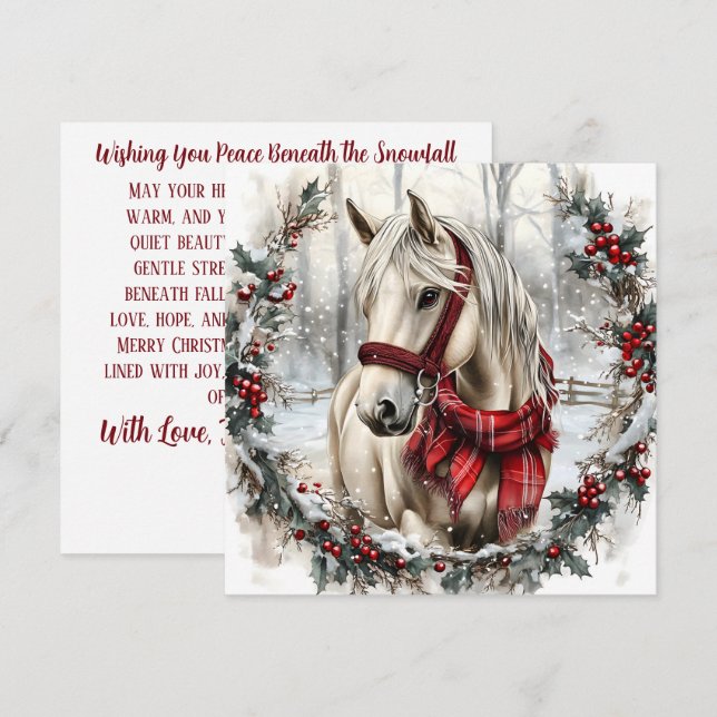 Cheval de Noël Élégant avec Couronne d'Hiver Perso (Devant / Derrière)