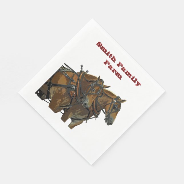 Cheval de trait belge Équipe Serviette en papier (Coin)