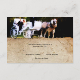 Cheval de transport romantique Faire-part de maria