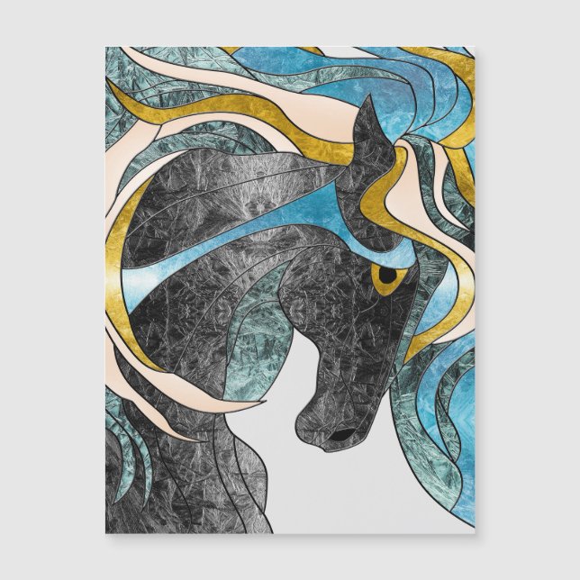 Cheval de Verre Abstrait - Équine moderne (Devant)