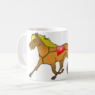 Cheval d'emballage et tasse avec des erreurs