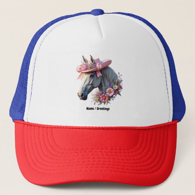Cheval Derby féminin Casquette de soleil rose  élé (Devant)