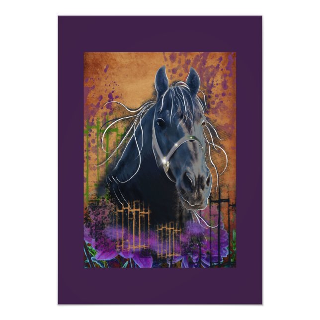 Cheval DIAMOND portrait - Impression photo (Devant)