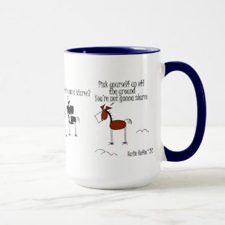 Cheval drôle jetant une tasse de bande dessinée