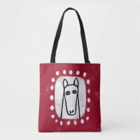 Cheval Drôle Sur Le Sac fourre-tout Rouge