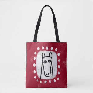 Cheval Drôle Sur Le Sac fourre-tout Rouge