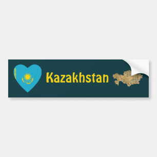 Cheval du drapeau du Kazakhstan + Sticker pare-cho