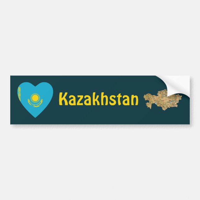 Cheval du drapeau du Kazakhstan + Sticker pare-cho (Devant)