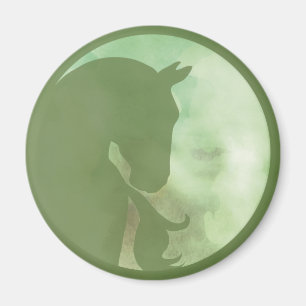 Cheval en Cercle - Aimant Vert