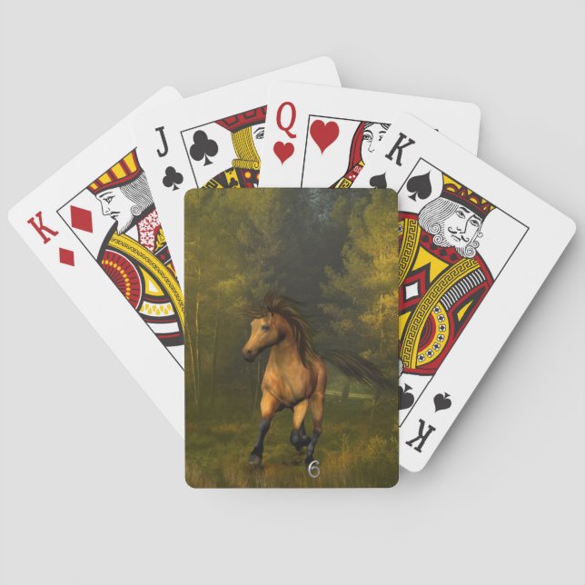 Cheval en peau de seau dans la forêt Cartes de jeu (dos)